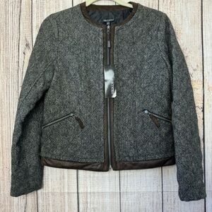 For Cynthia Womens Wool blend Quilted Full Zip Blazer Jacket size Medium